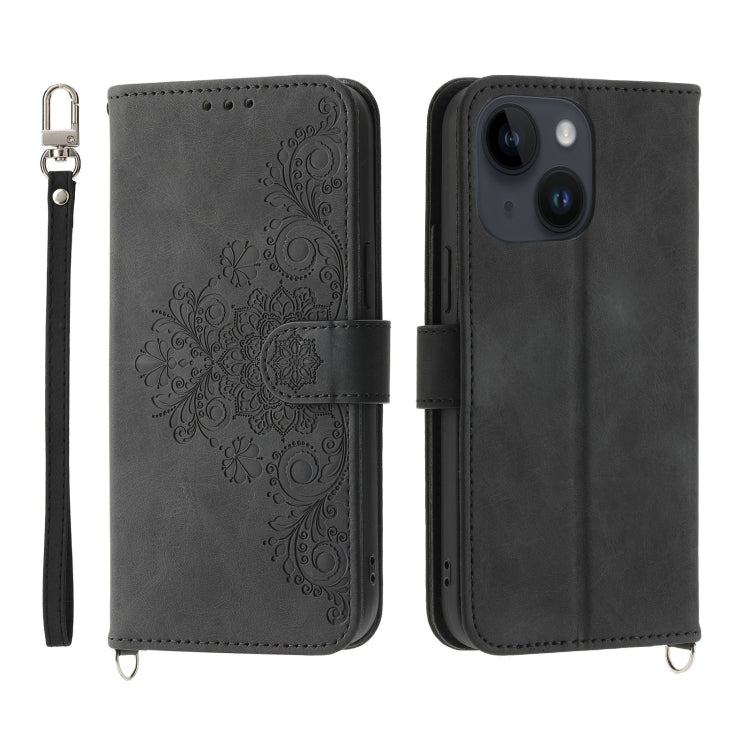 Custodia per telefono in pelle con portafoglio in rilievo con fiori al tatto, For iPhone 14, For iPhone 14 Plus, For iPhone 14 Pro, For iPhone 14 Pro Max