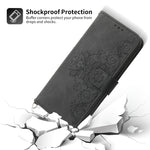 Custodia per telefono in pelle con portafoglio in rilievo con fiori al tatto, For iPhone 14, For iPhone 14 Plus, For iPhone 14 Pro, For iPhone 14 Pro Max