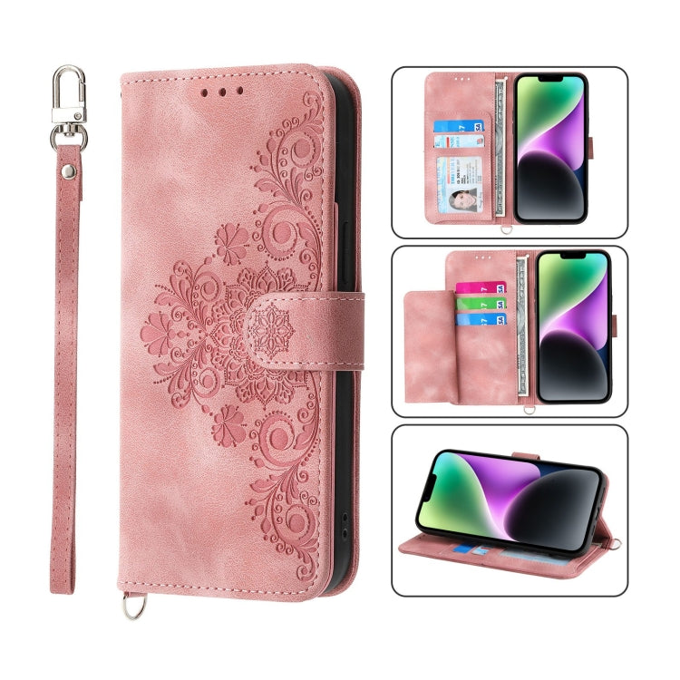 Custodia per telefono in pelle con portafoglio in rilievo con fiori al tatto, For iPhone 14, For iPhone 14 Plus, For iPhone 14 Pro, For iPhone 14 Pro Max