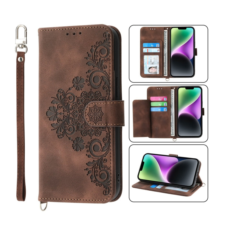 Custodia per telefono in pelle con portafoglio in rilievo con fiori al tatto, For iPhone 14, For iPhone 14 Plus, For iPhone 14 Pro, For iPhone 14 Pro Max