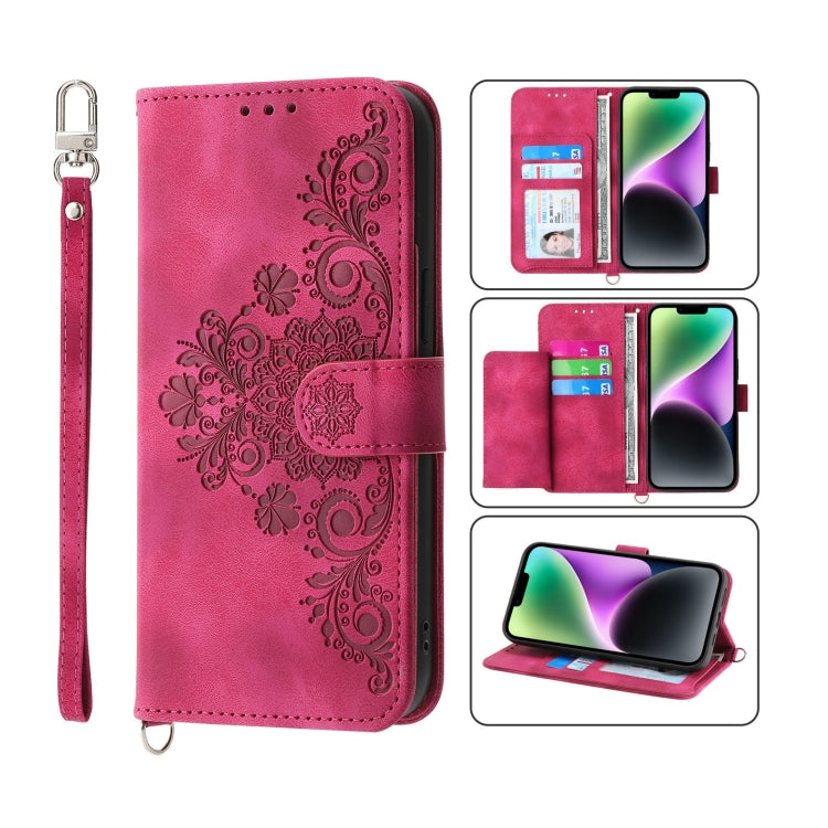 Custodia per telefono in pelle con portafoglio in rilievo con fiori al tatto, For iPhone 14, For iPhone 14 Plus, For iPhone 14 Pro, For iPhone 14 Pro Max