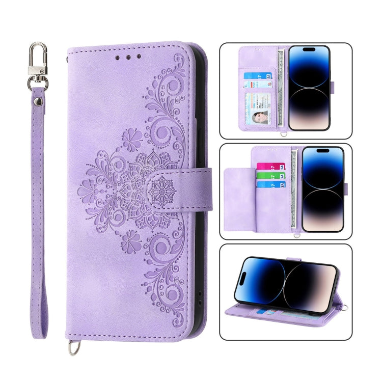 Custodia per telefono in pelle con portafoglio in rilievo con fiori al tatto, For iPhone 14, For iPhone 14 Plus, For iPhone 14 Pro, For iPhone 14 Pro Max