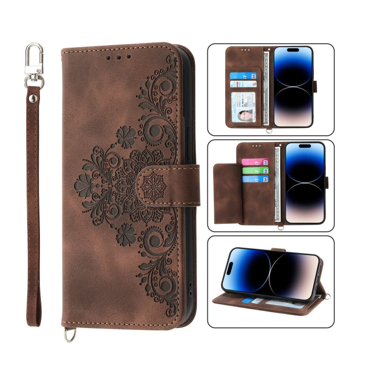 Custodia per telefono in pelle con portafoglio in rilievo con fiori al tatto, For iPhone 14, For iPhone 14 Plus, For iPhone 14 Pro, For iPhone 14 Pro Max