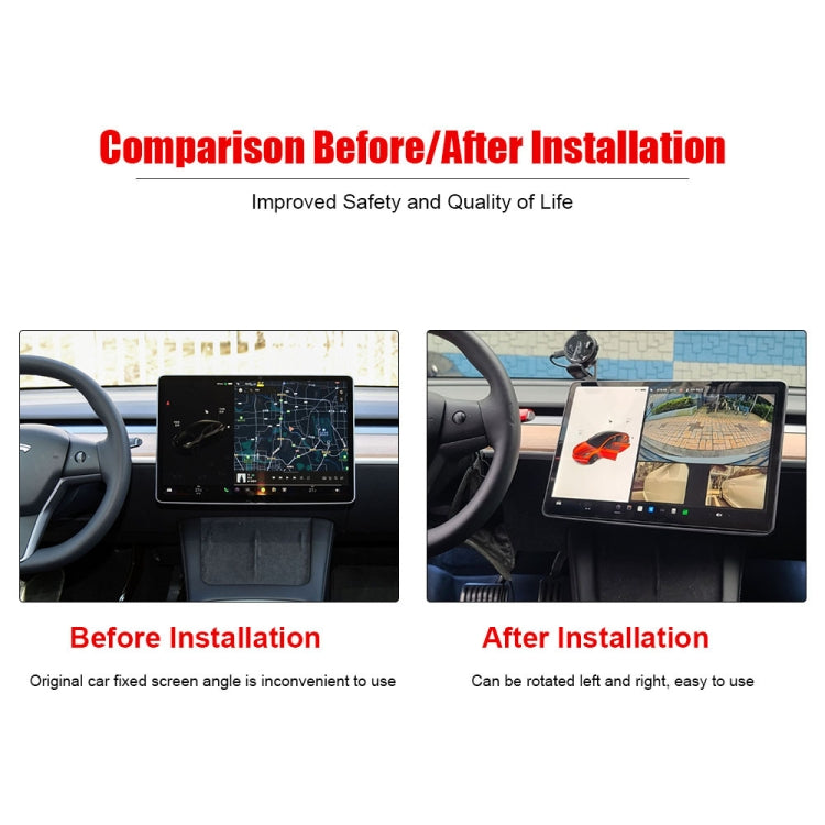 Per supporto girevole per monitor per auto Tesla Model 3 / Y 2017-2022, For Tesla Model 3