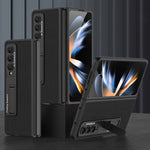 Custodia per telefono completa in pelle liscia ultrasottile GKK con supporto, For Samsung Galaxy Z Fold4