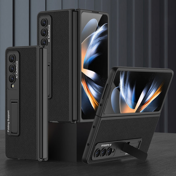 Custodia per telefono completa in pelle liscia ultrasottile GKK con supporto, For Samsung Galaxy Z Fold4
