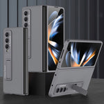 Custodia per telefono completa in pelle liscia ultrasottile GKK con supporto, For Samsung Galaxy Z Fold4