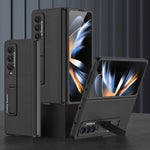 Custodia per telefono completa in pelle liscia ultrasottile GKK con supporto, For Samsung Galaxy Z Fold4