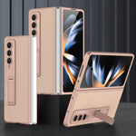 Custodia per telefono completa in pelle liscia ultrasottile GKK con supporto, For Samsung Galaxy Z Fold4