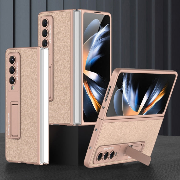 Custodia per telefono completa in pelle liscia ultrasottile GKK con supporto, For Samsung Galaxy Z Fold4
