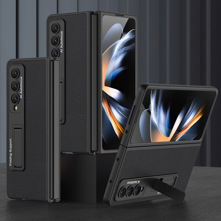 Custodia per telefono completa in pelle liscia ultrasottile GKK con supporto, For Samsung Galaxy Z Fold4