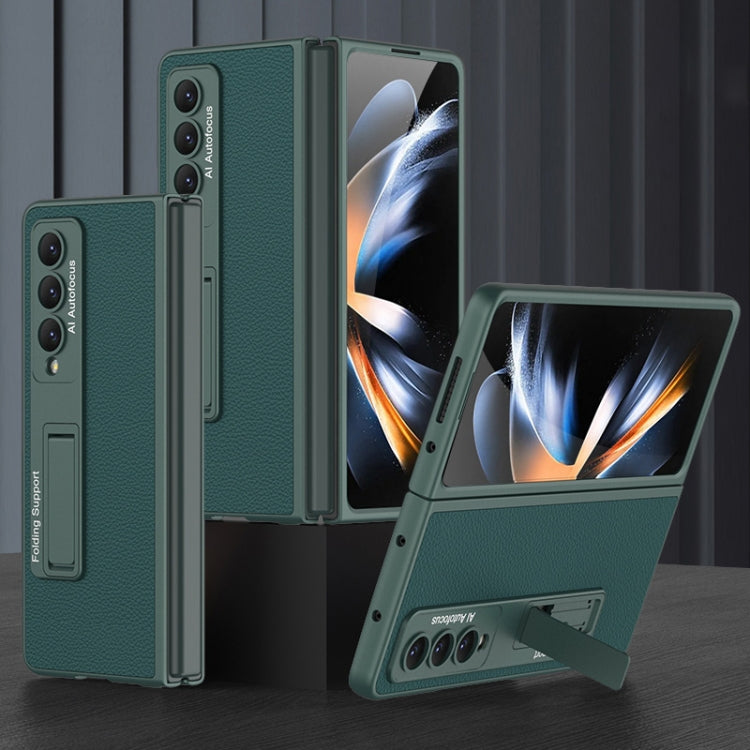 Custodia per telefono completa in pelle liscia ultrasottile GKK con supporto, For Samsung Galaxy Z Fold4