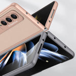 Custodia per telefono completa in pelle liscia ultrasottile GKK con supporto, For Samsung Galaxy Z Fold4