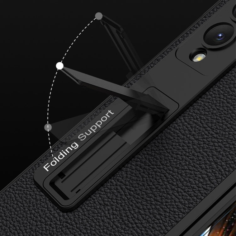 Custodia per telefono completa in pelle liscia ultrasottile GKK con supporto, For Samsung Galaxy Z Fold4