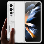 Custodia per telefono completa in pelle liscia ultrasottile GKK con supporto, For Samsung Galaxy Z Fold4