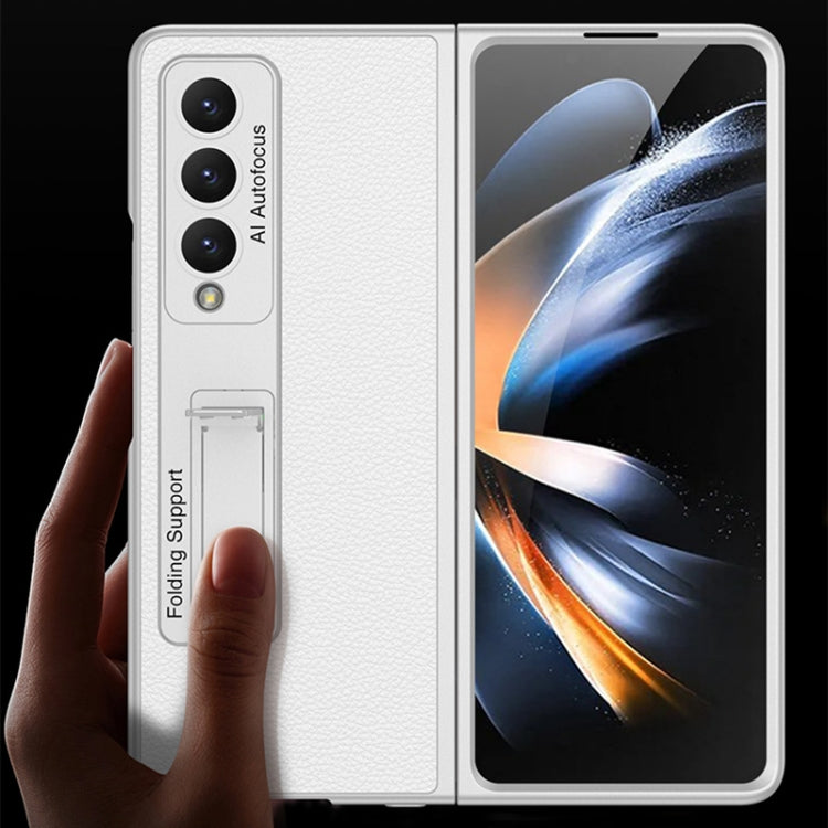 Custodia per telefono completa in pelle liscia ultrasottile GKK con supporto, For Samsung Galaxy Z Fold4