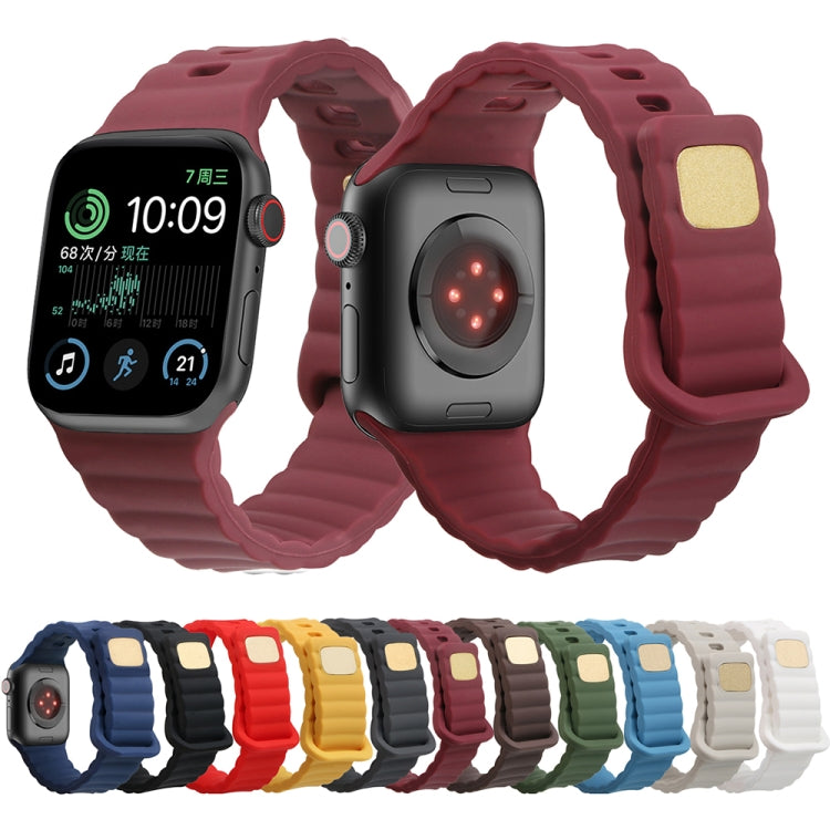 Cinturino in silicone con fibbia inversa, For Apple Watch Ultra 49mm / Series 8&7 45mm / SE 2&6&SE&5&4 44mm / 3&2&1 42mm, For Apple Watch Series 8&7 41mm / SE 2&6&SE&5&4 40mm / 3&2&1 38mm