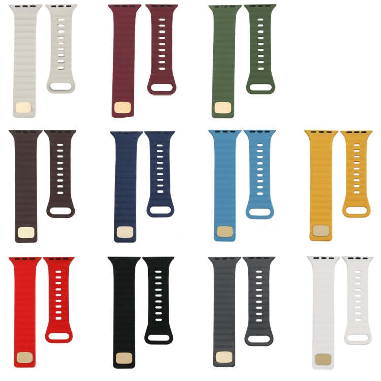 Cinturino in silicone con fibbia inversa, For Apple Watch Ultra 49mm / Series 8&7 45mm / SE 2&6&SE&5&4 44mm / 3&2&1 42mm, For Apple Watch Series 8&7 41mm / SE 2&6&SE&5&4 40mm / 3&2&1 38mm