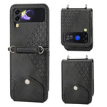Custodia per telefono in pelle con trama di vitello a griglia cubica, For Samsung Galaxy Z Fold4, For Samsung Galaxy Z Fold3 5G, For Samsung Galaxy Z Flip4, For Samsung Galaxy Z Flip3 5G