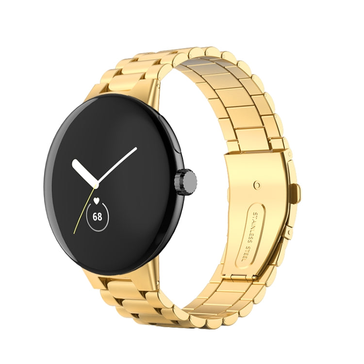 Cinturino per orologio in metallo in acciaio inossidabile a tre ceppi, For Google Pixel Watch 4 / 3 / 2 / 1 41mm