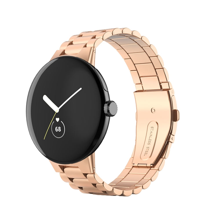 Cinturino per orologio in metallo in acciaio inossidabile a tre ceppi, For Google Pixel Watch 4 / 3 / 2 / 1 41mm