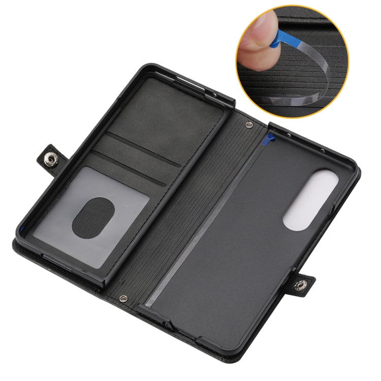 Custodia per telefono in pelle con trama di vitello a griglia cubica con cordino da collo, For Samsung Galaxy Z Fold4, For Samsung Galaxy Z Fold3 5G, For Samsung Galaxy Z Flip4, For Samsung Galaxy Z Flip3 5G