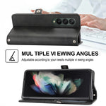 Custodia per telefono in pelle con trama di vitello a griglia cubica con cordino da collo, For Samsung Galaxy Z Fold4, For Samsung Galaxy Z Fold3 5G, For Samsung Galaxy Z Flip4, For Samsung Galaxy Z Flip3 5G