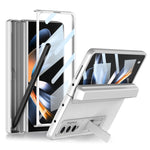 Custodia per telefono in pelle liscia con vibrazione magnetica integrata GKK con custodia per penna, For Samsung Galaxy Z Fold4