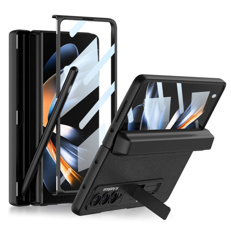 Custodia per telefono in pelle liscia con vibrazione magnetica integrata GKK con custodia per penna, For Samsung Galaxy Z Fold4