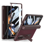 Custodia per telefono in pelle liscia con vibrazione magnetica integrata GKK con custodia per penna, For Samsung Galaxy Z Fold4