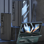 Custodia per telefono in pelle liscia con vibrazione magnetica integrata GKK con custodia per penna, For Samsung Galaxy Z Fold4
