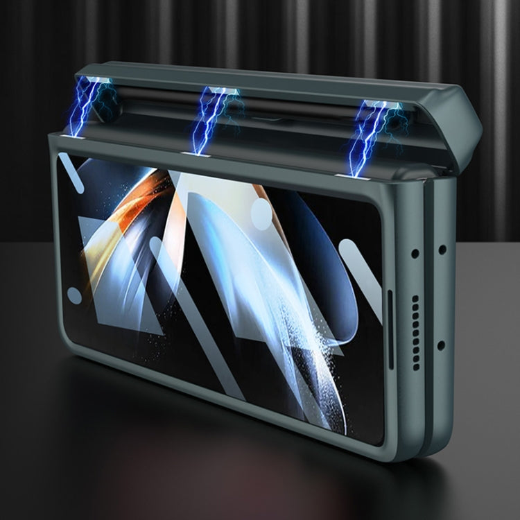 Custodia per telefono in pelle liscia con vibrazione magnetica integrata GKK con custodia per penna, For Samsung Galaxy Z Fold4