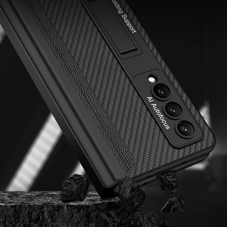 Custodia per telefono in pelle liscia con vibrazione magnetica integrata GKK con custodia per penna, For Samsung Galaxy Z Fold4