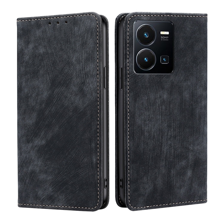 Custodia per telefono in pelle magnetica con spazzola antifurto RFID, For vivo Y35 4G / Y22 / Y22s, For Xiaomi Redmi A1, For Nokia G400, For Sharp Aquos Sense7