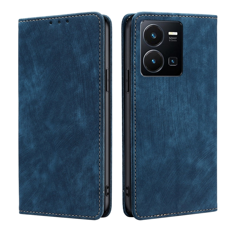 Custodia per telefono in pelle magnetica con spazzola antifurto RFID, For vivo Y35 4G / Y22 / Y22s, For Xiaomi Redmi A1, For Nokia G400, For Sharp Aquos Sense7
