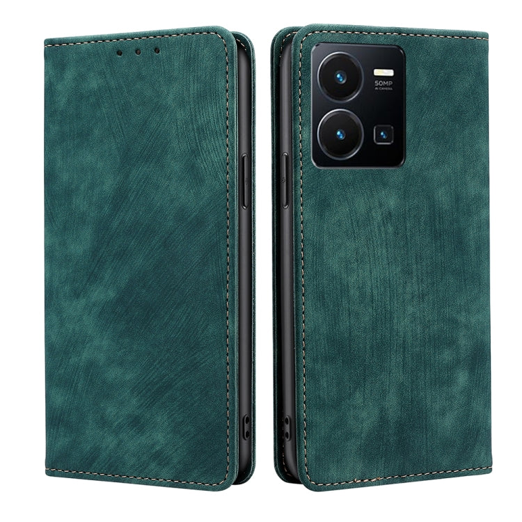 Custodia per telefono in pelle magnetica con spazzola antifurto RFID, For vivo Y35 4G / Y22 / Y22s, For Xiaomi Redmi A1, For Nokia G400, For Sharp Aquos Sense7