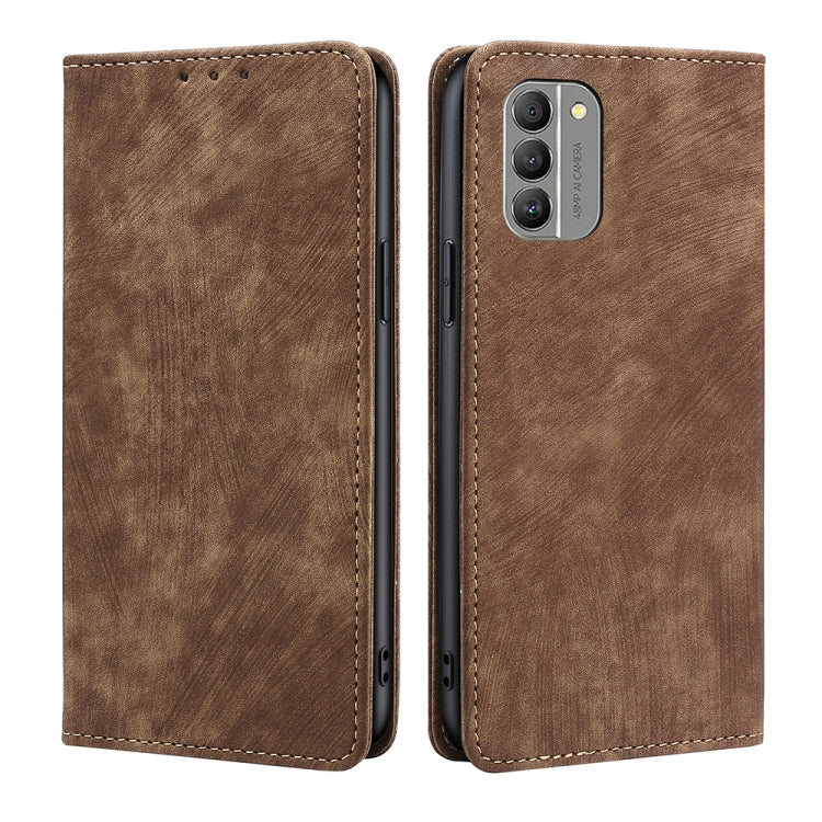 Custodia per telefono in pelle magnetica con spazzola antifurto RFID, For vivo Y35 4G / Y22 / Y22s, For Xiaomi Redmi A1, For Nokia G400, For Sharp Aquos Sense7