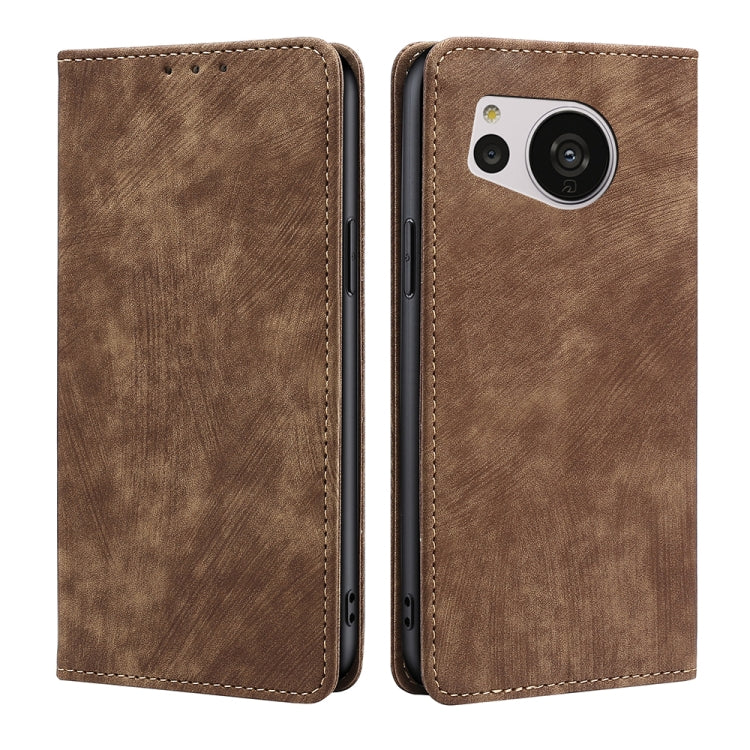 Custodia per telefono in pelle magnetica con spazzola antifurto RFID, For vivo Y35 4G / Y22 / Y22s, For Xiaomi Redmi A1, For Nokia G400, For Sharp Aquos Sense7