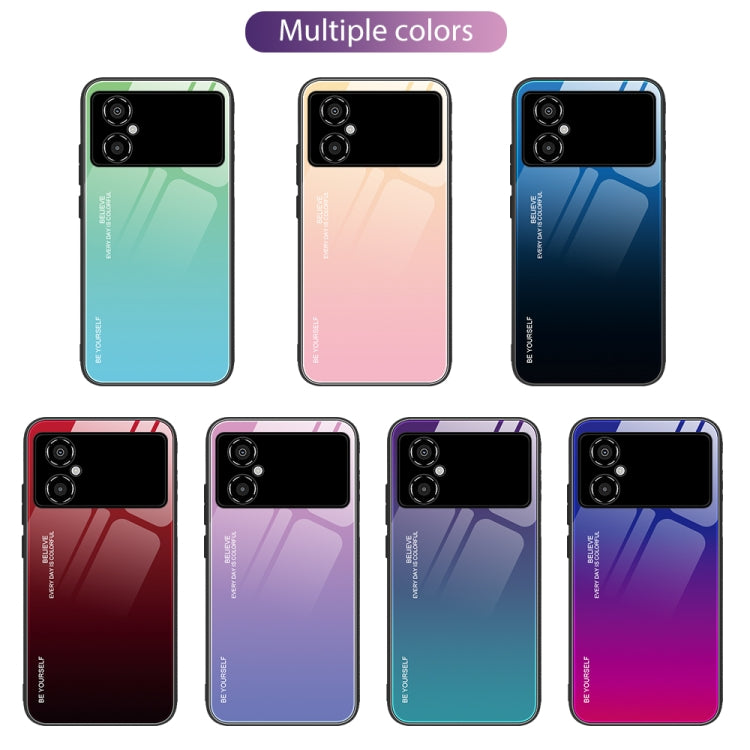 Custodia per telefono in vetro a colori sfumati, For Xiaomi Poco M4 5G Global, For Xiaomi Poco M5 4G Global