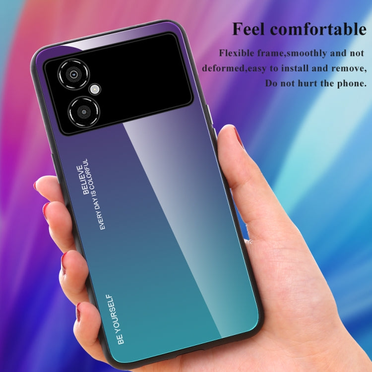 Custodia per telefono in vetro a colori sfumati, For Xiaomi Poco M4 5G Global, For Xiaomi Poco M5 4G Global