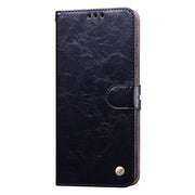 Custodia in pelle a vibrazione orizzontale con struttura in cera d'olio stile business, con supporto, slot per schede e portafoglio, For Xiaomi Redmi Note 9 Pro, For Huawei P40 Lite, For Huawei P40, For Huawei P40 Pro, For Galaxy M31