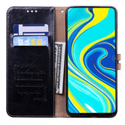 Custodia in pelle a vibrazione orizzontale con struttura in cera d'olio stile business, con supporto, slot per schede e portafoglio, For Xiaomi Redmi Note 9 Pro, For Huawei P40 Lite, For Huawei P40, For Huawei P40 Pro, For Galaxy M31