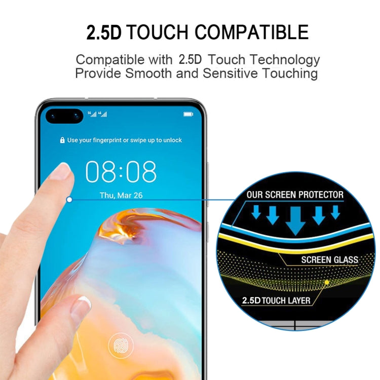 25 PZ 9H Durezza superficiale 2.5D Full Glue Pellicola in vetro temperato a schermo intero, For Huawei P40, For Huawei P40 Lite, For Huawei Y7p 2020, For Huawei Nova 6se, For Huawei Nova 7i, For Huawei Y6s, For Huawei Y9s, For Huawei P Smart Pro 2019  ...