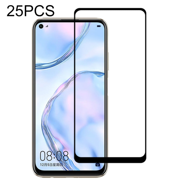 25 PZ 9H Durezza superficiale 2.5D Full Glue Pellicola in vetro temperato a schermo intero, For Huawei P40, For Huawei P40 Lite, For Huawei Y7p 2020, For Huawei Nova 6se, For Huawei Nova 7i, For Huawei Y6s, For Huawei Y9s, For Huawei P Smart Pro 2019  ...