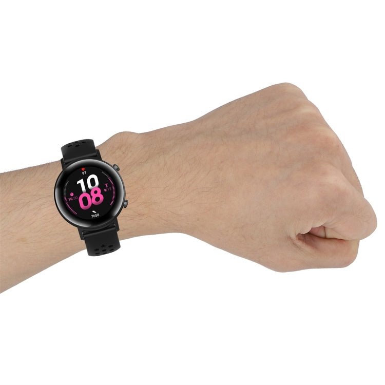 Cinturino da polso sportivo in tinta unita con chiusura da 20 mm, For Huawei Watch GT2 42MM, For Galaxy Watch Active2 / Active