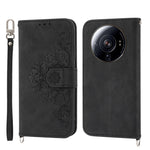 Custodia per telefono in pelle con portafoglio in rilievo con fiori al tatto, For Xiaomi 12 Ultra, For Xiaomi 12 / 12X, For Xiaomi 12T / 12T Pro / Redmi K50 Ultra, For Xiaomi 12 Pro, For Xiaomi 12 Lite