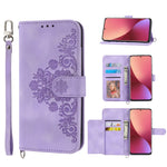 Custodia per telefono in pelle con portafoglio in rilievo con fiori al tatto, For Xiaomi 12 Ultra, For Xiaomi 12 / 12X, For Xiaomi 12T / 12T Pro / Redmi K50 Ultra, For Xiaomi 12 Pro, For Xiaomi 12 Lite