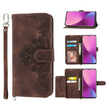 Custodia per telefono in pelle con portafoglio in rilievo con fiori al tatto, For Xiaomi 12 Ultra, For Xiaomi 12 / 12X, For Xiaomi 12T / 12T Pro / Redmi K50 Ultra, For Xiaomi 12 Pro, For Xiaomi 12 Lite