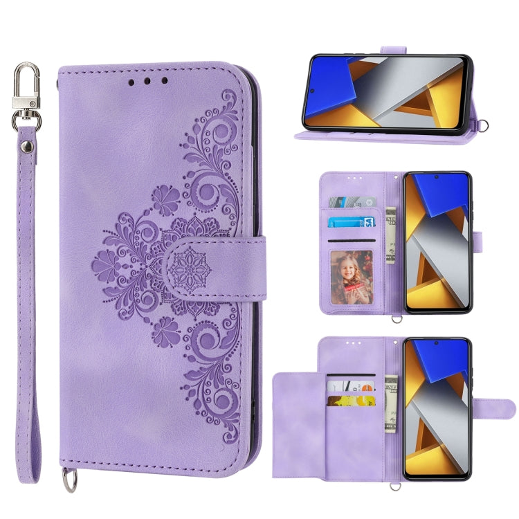 Custodia per telefono in pelle con portafoglio in rilievo con fiori al tatto, For Xiaomi Poco M4 Pro 4G, For Xiaomi Poco X4 Pro 5G, For Xiaomi Mi 11T / 11T Pro