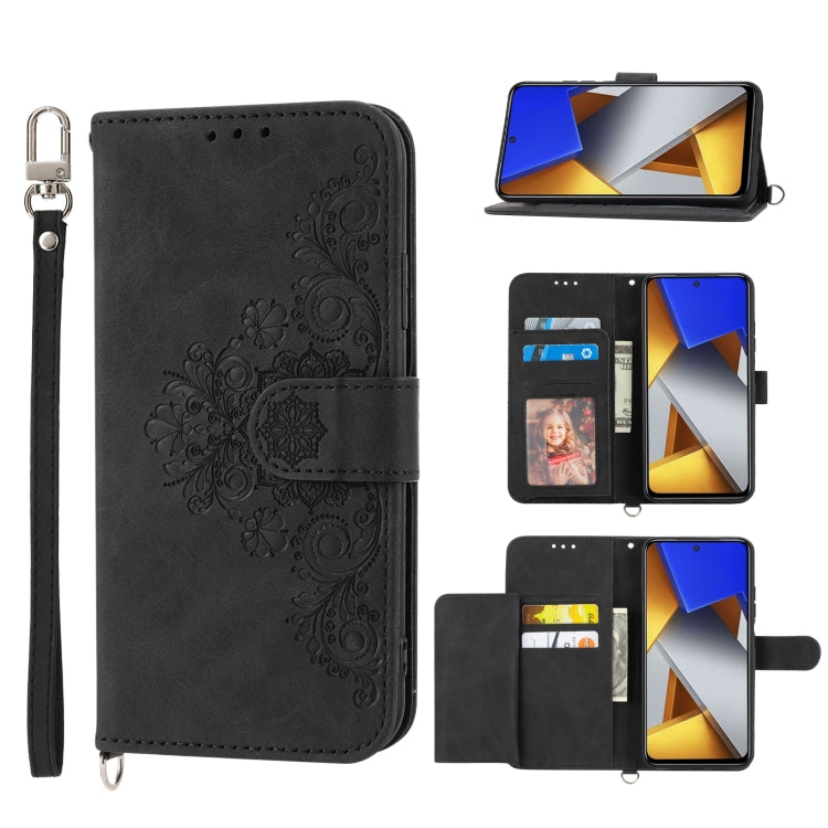 Custodia per telefono in pelle con portafoglio in rilievo con fiori al tatto, For Xiaomi Poco M4 Pro 4G, For Xiaomi Poco X4 Pro 5G, For Xiaomi Mi 11T / 11T Pro